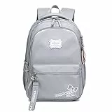 Asge Daypack City Damen Herren Rucksack Mädchen Schulranzen Schulrucksack Moderner Backpack Tasche für klassischen Reise Sport Freizeit (Grau)