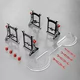 Aluminiumlegierung Kunststoff RC Auto Einstellbares Lineal Lenkglied Synchronisator Setup System Lenkmesswerkzeug für 1/10 RC Drift Rennwagen (Rot + Schraubenschlüssel)