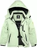 GEMYSE Jungen Skijacke Wasserdichte Winterjacke Warm Gefütterte Kinder Winddichte Schneejacke mit Kapuze für Aktivitäten im Freien(Aqua,152-158)