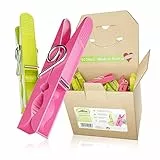 Luna® Wäscheklammern Plastik 50 Stück - Made in Austria - Wäscheklammer aus recycelten UV beständigen Kunststoff - Klammern ohne Abdruck - Clothespins - 100% Farbecht - Nachhaltig - Kluppen mit Box