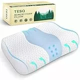 TESQ Memory Foam Kissen Kopfkissen höheneinstellbar – Nackenkissen Kopfkissen für Tiefenschlaf mit kühlendem Gefühl und langsamer Rückfederung, Ideal für den Heimgebrauch