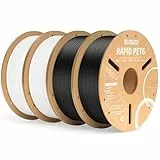 ELEGOO Rapid PETG Filament 1.75mm Schwarz Weiß 4 KG, High Speed 600mm/s 3D Drucker Filament Maßgenauigkeit +/- 0.02 mm, 4kg Pappspule(8.8lbs) Passend für die Meisten 3D Printer