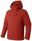 Pioneer Camp Regenjacke Herren Wasserdicht 15000mm Atmungsaktiv – Outdoorjacke mit Unterarmbelüftung & Zwei-Wege Reißverschluss – Windjacke zum Wandern & Trekking（Vermilion Red;L