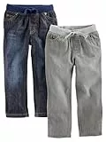 Simple Joys by Carter's Jungen 2-Pack Pull on Denim Pant Unterhose, Grau/Jeans, 5 Jahre (2er Pack)