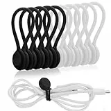 Lusofie 10 Stück Magnetische Kabelbinder Silikon Kabelclip Organizer Wiederverwendbare Magnetische Kabel Organizer USB Kabelmanager für Büro Schule Zuhause Cable Organizer (5 Schwarz, 5 Weiß)
