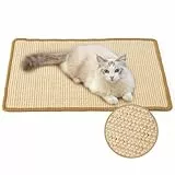 FUKUMARU Kratzmatte Katze, natürliche Katzenkratzbretter Sisal Kratzteppich 60 x 40 cm, widerstandsfähig Katzenmöbel Fußmatte Sisalmatte Kratzpads für Katzen, Beige