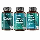 Multivitamin + Omega 3 + Kalzium Magnesium Zink - Vegan, Gemäß GMP & Frei von Gluten, Gentechnik - WeightWorld