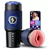 KI-Interaktion 360° Schnellheiz Masturbator Sex Spielzeug für die Männer, Masturbieren für Männer 5 Intensiver Teleskopfunktion Sexspielzeug, Realistische Masturbatoren Liner Abnehmbare Sex Toys