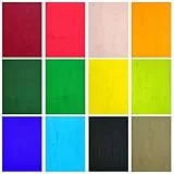 12 Stück Buntglasplatten,10,2x 15,2 cm Buntglas,Volltransparent farbiges Kathedralglas – Material für Handwerksprojekte, Vielfältige Mosaikkunst, Verschiedene Irideszente Farben, DIY Heimdekoration