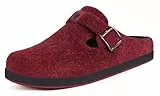Gaatpot Hausschuhe Damen Clogs Warme Pantoffeln Filz Slipper rutschfeste,Rot A,EU40