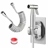 DEANKEJI 2 Meter PE Handbrause Toilette-Set, Silber WC Dusche Handbrause, Hand-Bidet-Sprühset, Toiletten-Hochdruckdüse, für Küche, Bad, Hotel