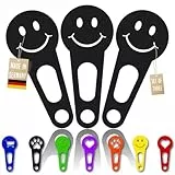 OnAir 3 x Einkaufswagenlöser zum abnehmen als Schlüsselanhänger; Einkaufswagenchip sofort abziehbar 3 Stück im Set; Handmade (Schwarz, Happy Face)
