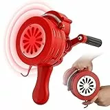 Handsirene, Handkurbel Sirene, Sirene Handkurbel, Handbetriebene Sirene Aluminiumlegierung für Notfallbereiche wie Minen, Tunnelbau, Baustellen, Schulen, Hotels, Militär und Waldschutz Rot