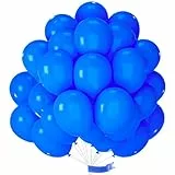PartyWoo Luftballons Blau, 50 Stück 10 Zoll Luftballons Dunkelblau, Luftballons Matt, Latexballons, Luftballons für Geburtstagsdeko, Babyparty Deko, Hochzeitsdeko, Taufe Deko, Partydeko