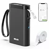 Nelko Etikettendrucker, Bluetooth P21 Selbstklebendes Etikettiergerät Tragbarer Beschriftungsgerät selbstklebend Labeldrucker, Kabelloser, Mini Label Printer mit iOS Android,Für Zuhause, Schwarz