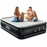 Airefina Luftbett 2 Personen, Luftmatratze Selbstaufblasend mit Eingebauter Elektrischer Pumpe, Premium Gästebett, Aufblasbare Matratze für Camping &Heimgebrauch - 203 x 152 x 46cm