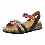 Think! Damen KOAK chromfrei gegerbte nachhaltige Sandale, SCHWARZ/KOMBI 0000