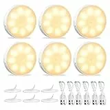 Nachtlicht mit Bewegungsmelder, 6 Stück LED Schrankbeleuchtung Treppenbeleuchtung Nachtlicht mit Bewegungsmelder USB Wiederaufladbar, 3 Modi Auto/On/Off, für Flur, Treppe, Schlafzimmer, Küche, Schrank