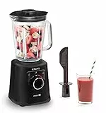 Krups KB8718 PerfectMix+ Hochgeschwindigkeits-Standmixer | 1200 Watt | Krups Rezepte App | Auto-Clean-Programm | abnehmbare Powelix-Klingen und Glasbehälter | inkl. Spatel/Stampfer | Schwarz