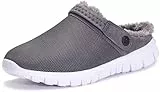 Eagsouni Winter Clogs Hausschuhe Herren Damen Pantoffeln Warme Plüsch Gefüttert Gartenschuhe Gartenclogs Indoor Outdoor Freizeit Pantoffel Sabots Mules,Dunkel Grau Stil A,38 EU