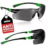NoCry Sonnen-Schutzbrille mit grün getönten, kratzbeständigen Gläsern, Seitenschutz und Rutschfesten Bügeln, 400 UV-Schutz, verstellbar, schwarz grüner Rahmen