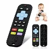 Baby Beißspielzeug, 2 Pcs Fernbedienung Beißring, Silikon Zahnungshilfe Baby BPA-frei, Zahnen Nursing Zubehör für 3+ Monate Babe (Schwarz)