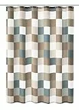 Kleine Wolke Duschvorhang Textil Check Taupe 180 x 200 cm