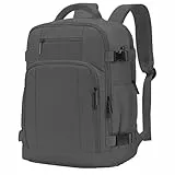 ZHXX Handgepäck Rucksack,Handgepäck 40x30x20,Reisetasche für Ryanair/Wizz/Vueling,24L Rucksack mit separatem Laptopfach,versteckter Tasche,Grau