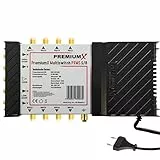 PremiumX PXMS 5/8 Multischalter mit Netzteil Multiswitch 1 SAT für 8 Teilnehmer Satverteiler Digital HDTV FullHD 4K UHD 8K
