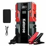 Starthilfe Powerbank für pkw, 60000A Batterie Booster Auto Starthilfe Powerbank für 10,0 L Benzin/ 8,0L Diesel, Jump Starter Auto mit 400 Lumen Taschenlampe, 2 USB Ausgänge, Verdickt Starthilfekabel