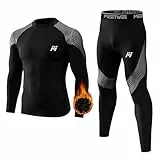 MEETWEE Thermounterwäsche Herren, Winter Funktionsunterwäsche Atmungsaktiv Thermo Unterwäsche Set Lang Thermohemd & Thermohose Kompressionsanzug für Männer Skifahren Laufen Sport