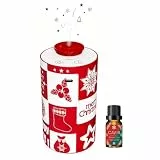 Wasserloses Duftöl-Diffusor Starter-Set mit Duftöl, Batteriebetriebene Aroma-Luftmaschine, 3 Nebelstufen & Timer 1/2/3H, Tragbarer Diffusor für Zuhause, Auto, Büro（Fireside Carol）
