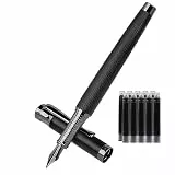 BOCIYER Luxus Füllfederhalter Set, feine Feder, bestes Stiftgeschenkset für Männer & Frauen, Büro, Kalligraphie füller - Schwarz