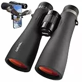 12x50 HD-Fernglas für Erwachsene, hoch angetrieben mit verbessertem Telefonadapter, großes Fernglas mit klarer Sicht bei schlechten Lichtverhältnissen, IPX7 wasserdichtes leichtes Fernglas für Vögel
