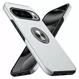 Doeshine Hülle für Google Pixel 10/10 Pro, Militärschutz Stoßfest Pixel 10 Pro Hülle mit 360° Magnetischer Drehbarer Ständer Kickstand Schutzhülle Handyhülle für Google 10 Pro, Silber