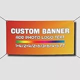 Personalisierte Banner-Fahne Selbst Gestalten-Outdoor Indoor Banner-Fügen Sie Ihr Eigenes Bild Hinzu/Text/Logo-für die Dekoration im Freien Banner Geburtstagsfeier Abschlussfeier-60×120CM