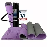 LA MENTE ES MARAVILLOSA - Gymnastikmatte Rutschfest【TPE | 183x61cm】Inkl Tragegurt + Tasche + Übungs-E-Book, Gelenkschonende Yogamatte für Fitness, Pilates | Indoor/Outdoor Geeignet