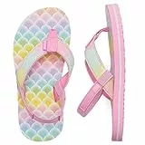 WateLves Flip Flops Kinder Badelatschen Kinder Sommer Zehentrenner Strand Sandalen MäDchen Jungen Unisex(Farbige Fischschuppen 28/29 EU)