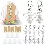 VGOODALL Gastgeschenke Hochzeit, 30 Stücke Schutzengel Anhänger +Organza Beutel +Kraftpapier Anhänger für Abschiedsgeschenk Glücksbringer Gastgeschenke Taufe Konfirmation Einschulung