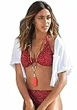 Bademode Chiemsee Damen Bügel Bikini (Rot, 44D)
