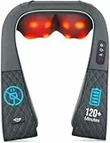 ALLJOY Nackenmassagegerät mit Wärme, 2200mAh Akku Kabellos, Massagegerät für Nacken Schulter Rücken, Shiatsu Massage mit 20 Min. Auto-Off & Tasche