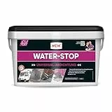 MEM Water Stop, Universalabdichtung und Feuchtigkeitssperre, Optimal geeignet für die Innen- und Außenanwendung, Lösemittel-, silikon- und bitumenfrei, Dichtet sofort, Grau, 6 kg