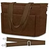 TEUEN Handtasche Cord Tasche Damen Leichte Tote Bag Lässige Shopper Umhängetasche Crossbody ＆ Henkeltaschen mit Mehreren Taschen und Abnehmbaren Schultergurten für Arbeit Schule Reisen Einkaufen