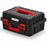Kistenberg Maschinenkoffer Werkzeugkasten Kiste für Elektrowerkzeuge Toolbox (Schaumstoff-Einlage innen, 2 Griffe für einfaches Tragen, staubdicht, ABS-Verschlüsse, schwarz, 445 x 360 x 216 mm)