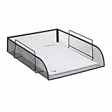 Relaxdays stapelbare Dokumentenablage, Büro Briefablage aus Metall für DIN A4, Schreibtischablage BxT 26x33,5cm, schwarz