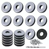 TXErfolg Teflongleiter zum Schrauben 20 Stück Bodengleiter Ø 30 mm (Rund | Schwarz) Möbelgleiter mit 20 Edelstahlschrauben und 1 Stück Bohrer Möbelgleiter-Set Effektiver Schutz Möbel Stühle Böden