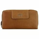 KLONDIKE 1896 Rush Sheila Damenlangbörse RFID aus Rindleder, Geldbeutel in Cognac
