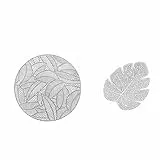 TARSHYRY Halloween -Taschen, Untersetzer Set Isolierungstisch -Tischematen Tischmatten mit 6 Stcs Runden Essort und 6 Stcs Blattform Cup Coasters für Küchenspeisern Innen Im Freien Im (Silver)
