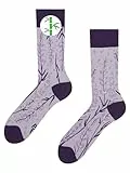 Dedoles Socken Regular normale Höhe Unisex Damen Herren Baumwolle viele lustige Designs Weihnachtssocken Fussball Fahrrad Pferde Pflanzen Feuerwehr, Farbe Lila, Motiv Lavendel, Gr. 39-42