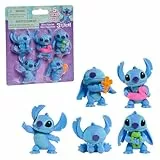 Just Play Disney Stitch Vorteilspackung mit 5 Figuren, 5,7 cm große Sammelfiguren, blau, Alien, Kinderspielzeug ab 3 Jahren